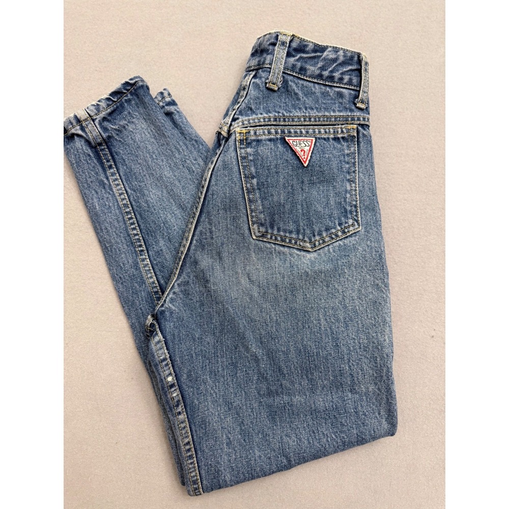 Vintage 80s Georges Marciano GUESS Jeans 30 High Rise Ankle Zip Tapered USA